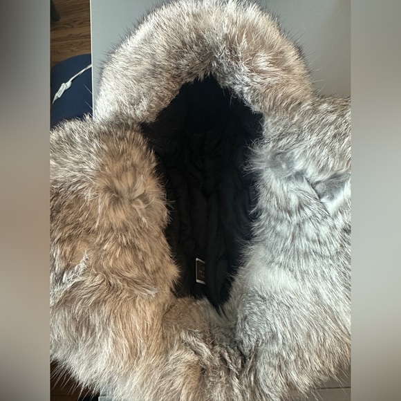 Winter Fur Real Rabbit Fur Wool Blend Buffalo Check Trapper Hat Black/Grey S/M - Picture 8 of 11